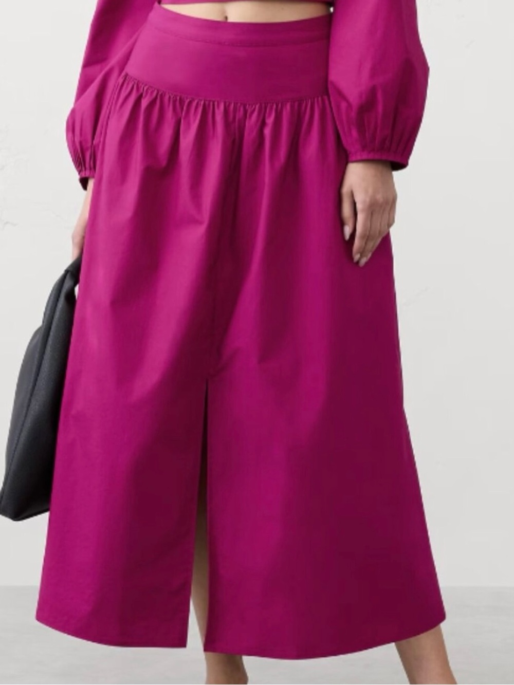 Banana Republic Fuchsia Midi Skirt with Front Slit